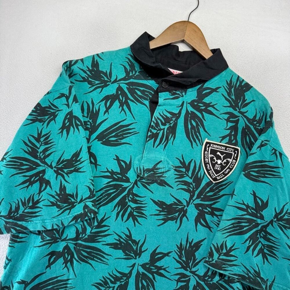 Vintage Johnson City Rugby Shirt mens 48 XL Floral Hawaiian South Africa Maxmore